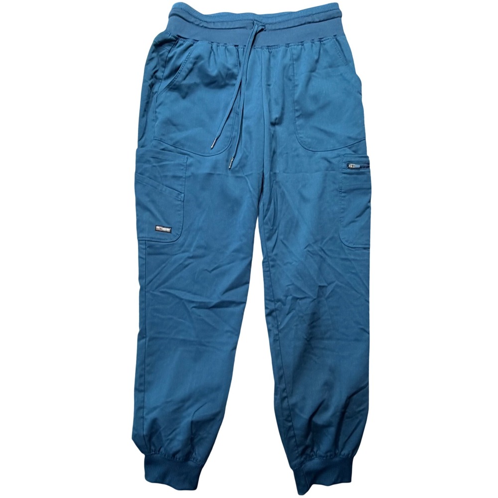 Greys Anatomy by Barco Spandex Stretch‎ Jogger Scrub Pants Teal Blue Medium EUC
